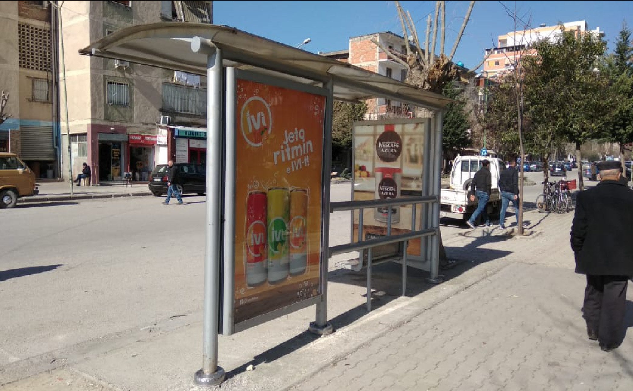 Bus Shelter Panel Kryq. Rr. Dalese Per Tirane Me Rr. Azem Quka, Lushnje, Albania