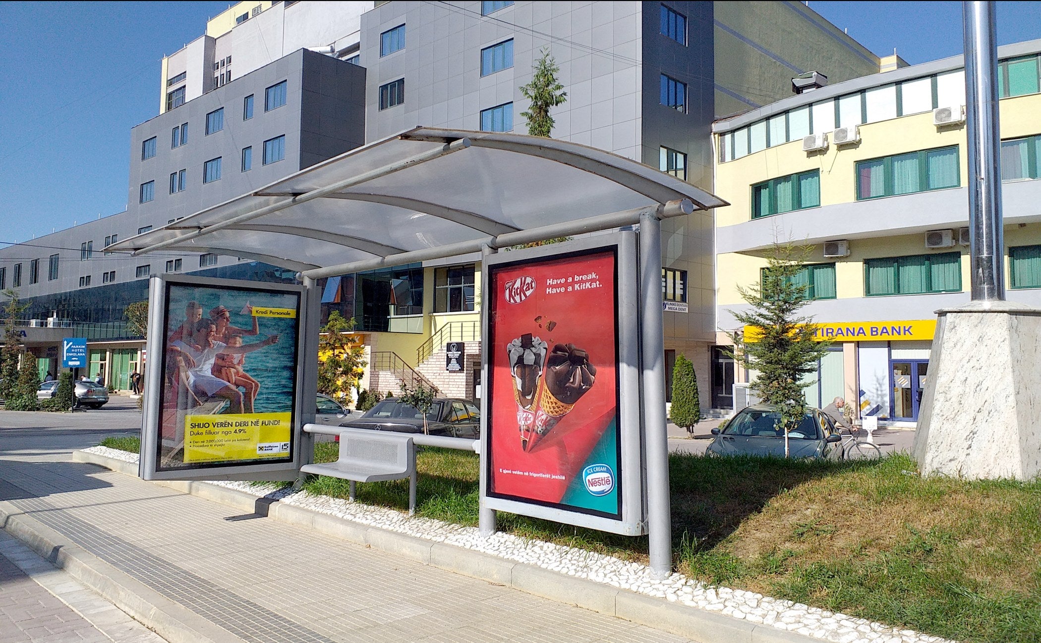 Bus Shelter Panel Ne Qender, Pogradec, Albania