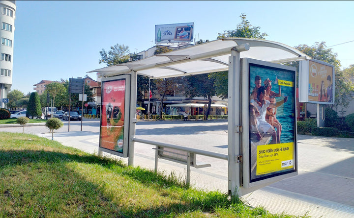 Bus Shelter Panel Ne Qender, Pogradec, Albania