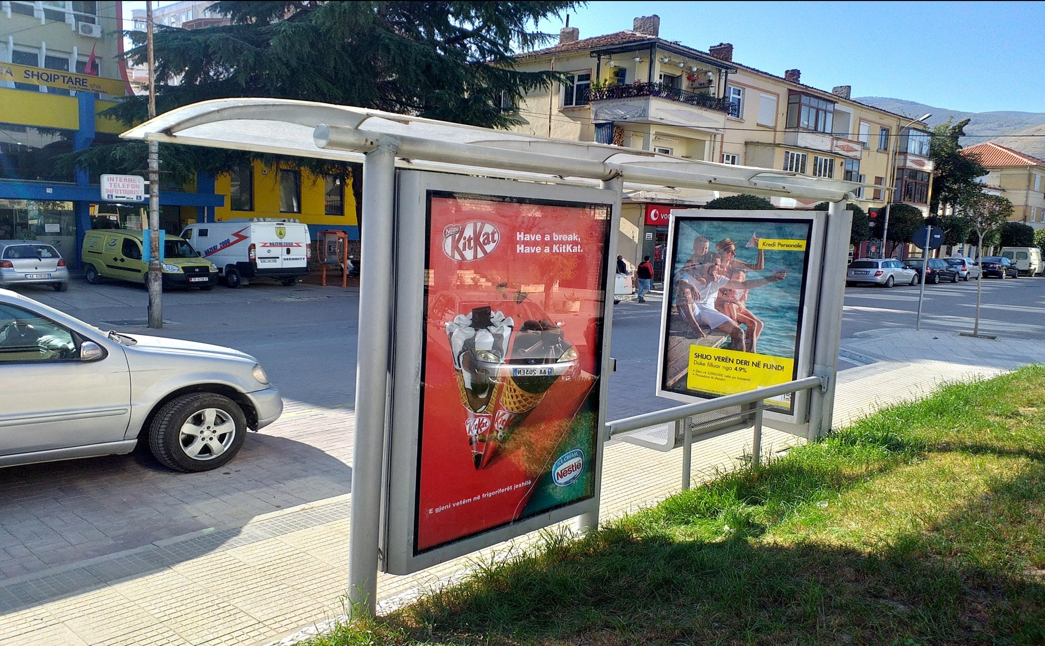 Bus Shelter Panel Ne Qender, Pogradec, Albania
