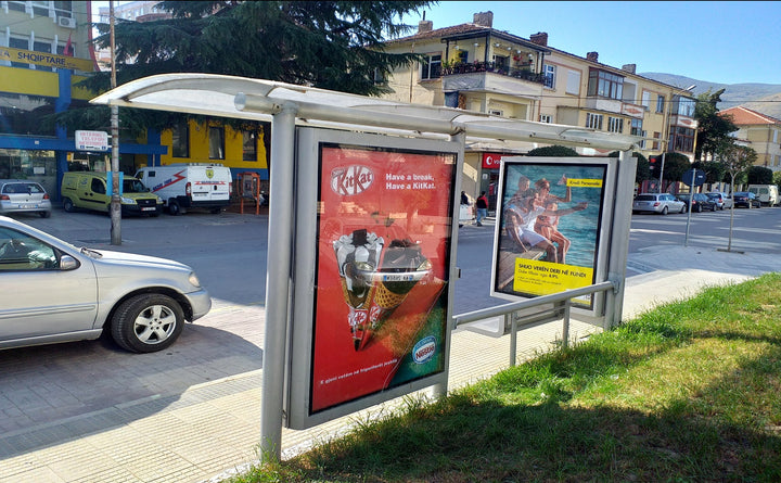 Bus Shelter Panel Ne Qender, Pogradec, Albania