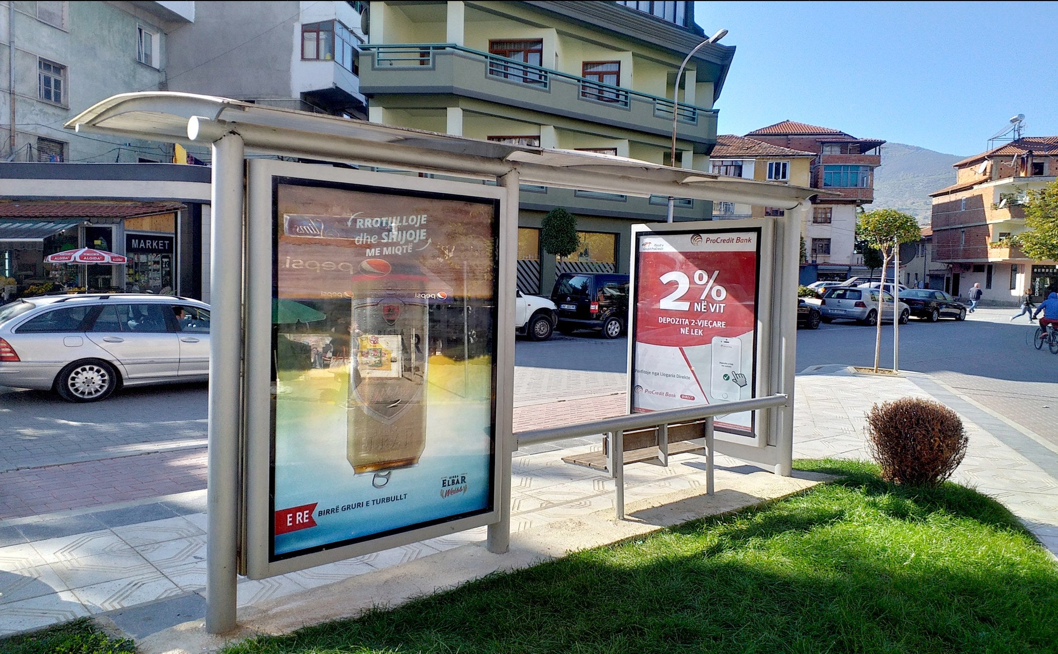 Bus Shelter Panel Perpara Kises Se Re, Pogradec, Albania