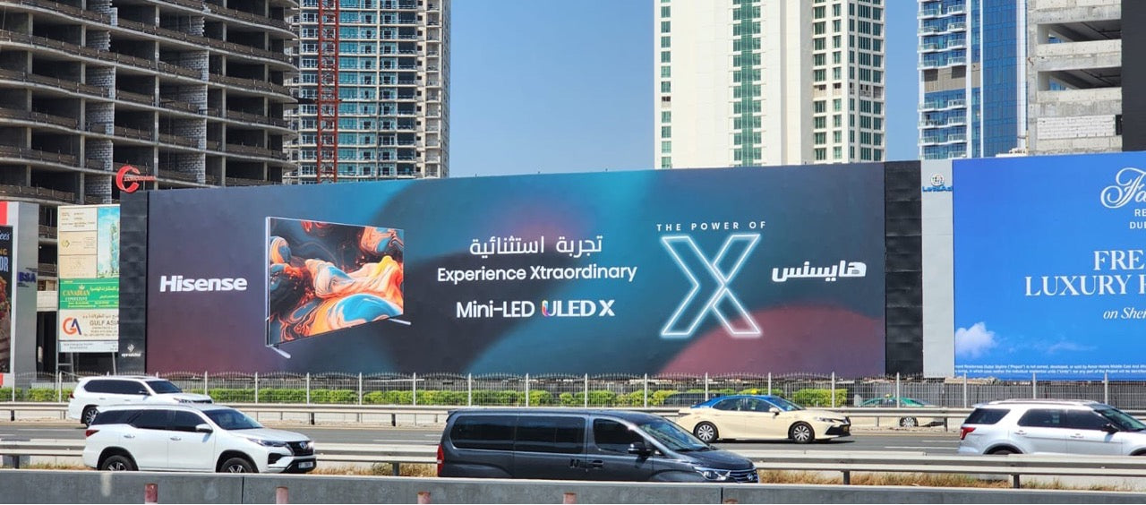 Hoarding placement at SZR Fairmont Skyline Hoarding, Dubai