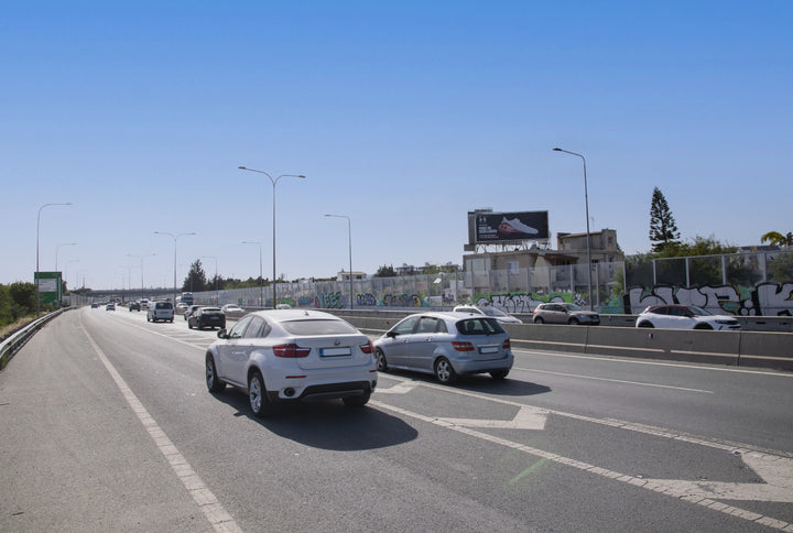 Limassol Billboard, Highway Limassol to Paphos (exiting Limassol, Polemidia overfly) (RHS) (TRI048)