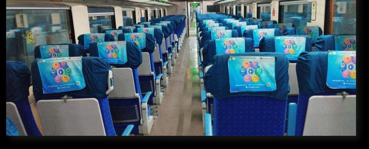 Amritsar to Katra Vande Bharat Express, Onboard Headrest Branding