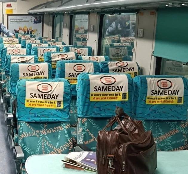Jalandhar to Delhi Express, Onboard Headrest Branding