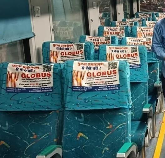 Amritsar to Haridwar Express, Onboard Headrest Branding