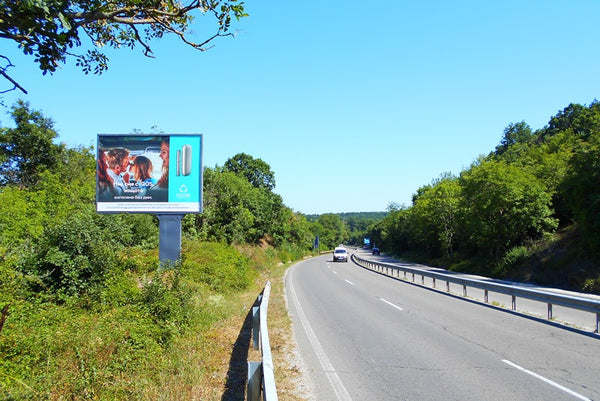 PIZA 4x3 Billboard, Burgas city - Sozopol city - left 4.900, next to Rosenets, Bulgaria — image 2