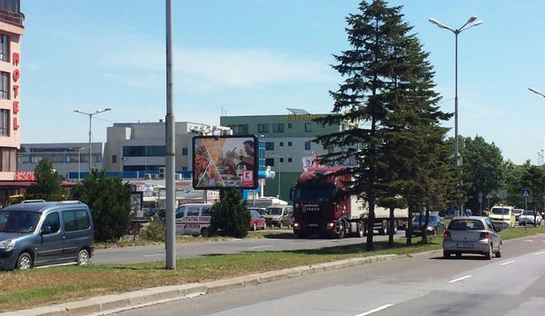 PIZA 4x3 Billboard, Transportna Str. - after Plaza MALL, in front of, Burgas, Bulgaria — image 2
