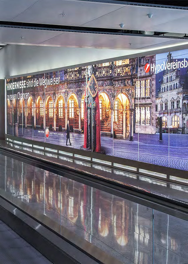 Arrival Corridor Branding, Terminal 2 Train Station Level 03, Munich Airport — main view