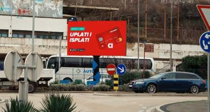 Digital Billboard, Ivan Krndelj Square (East Station), Mostar, Bosnia and Herzegovina