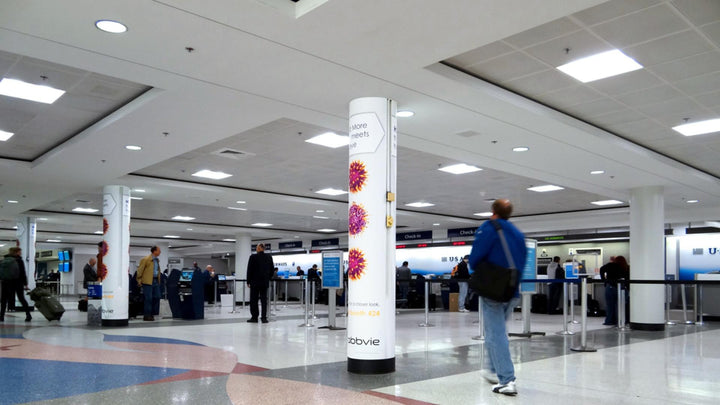 Ticketing Column Wraps (6220, 6222), Boston Logan Airport Terminal B, Boston
