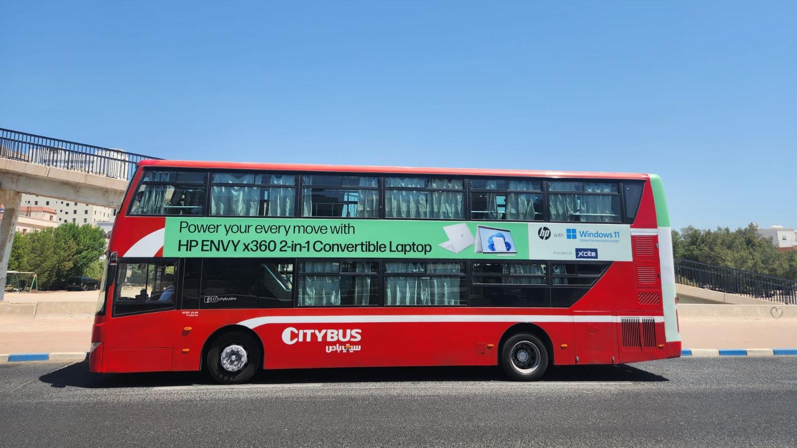 Double-decker bus side advertising panel, Kuwait
