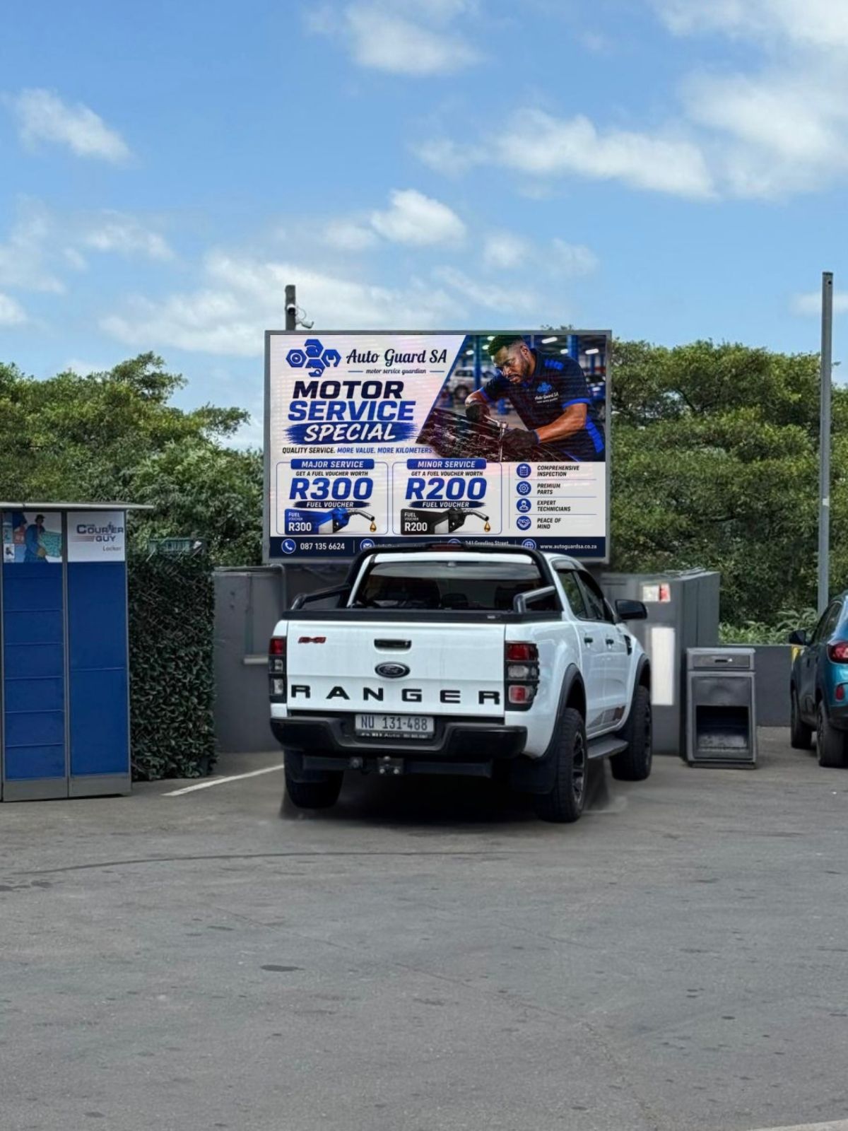 Forecourt LED screen at Cato Ridge on the R103