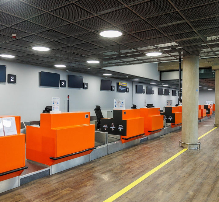 Check-in Desk Stickers, Check-in Hall, Kaunas Airport