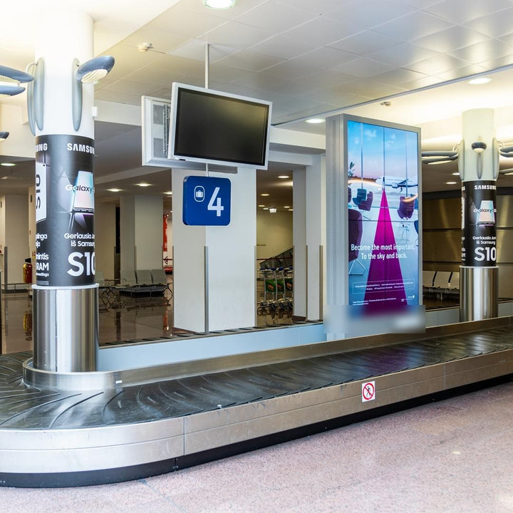 Column Stickers by the Baggage Belts (4 Columns), Vilnius Airport