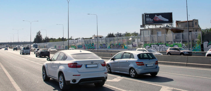 Limassol Billboard, Highway Limassol to Paphos (exiting Limassol, Polemidia overfly) (RHS) (TRI048)