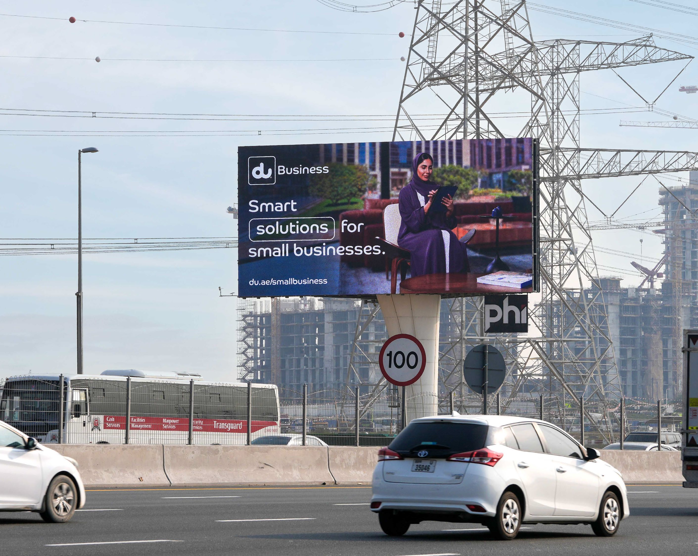 Al Khail LED Unipole - Dubai Hills - current site photo