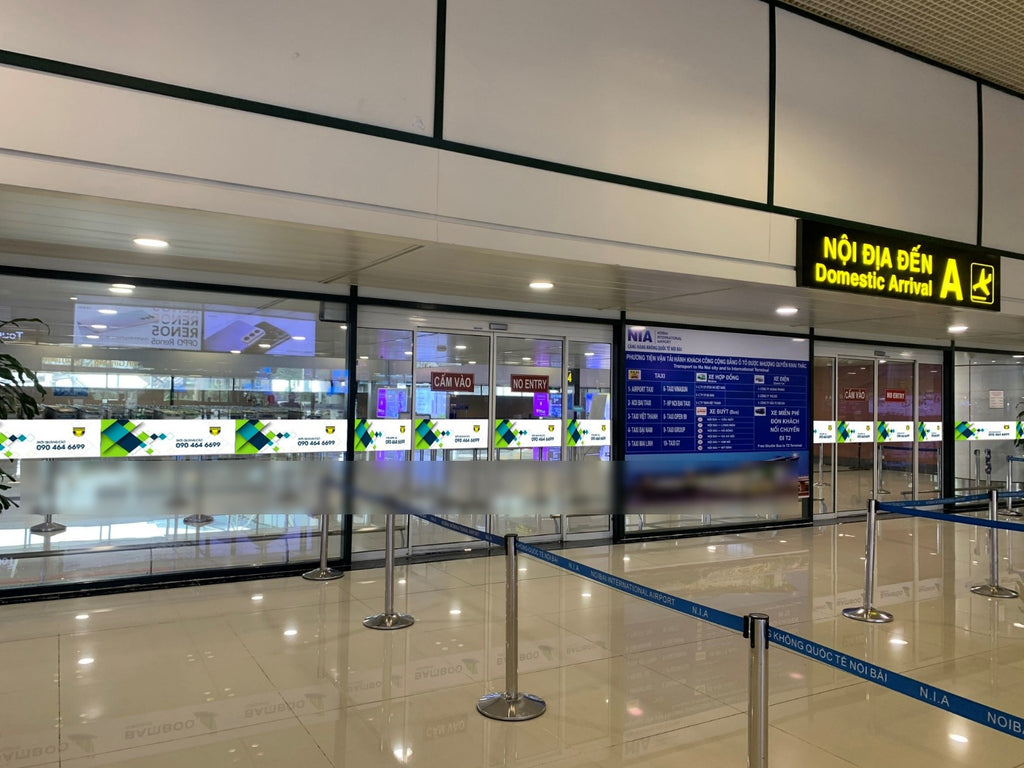 Decal, System: decal glass decal level 2 departures, terminal T1, Hanoi