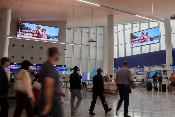 Departure Hall Screens Above Check-in (3 Screens), Helsinki Airport