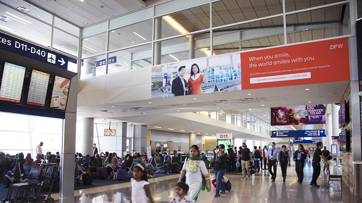 Overhead Soffit Banner (4710), DFW Airport Terminal D, Dallas