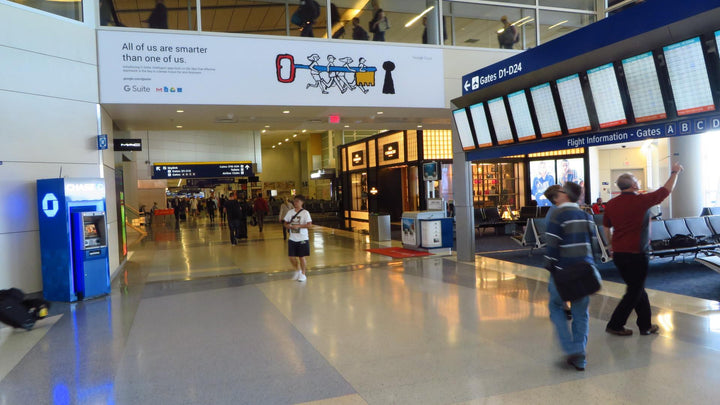 Overhead Soffit Banner (4725), DFW Airport Terminal D, Dallas