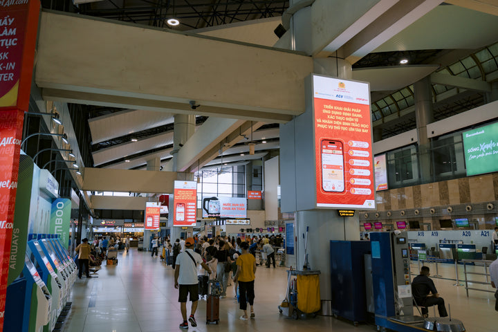 Digital Screen, Fullc checkin Nội Bài (media tower, column-wrap, IP52), Hanoi