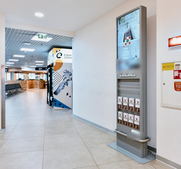 Digital Screen with Charging Station, Gates B11 and B12, Vilnius Airport