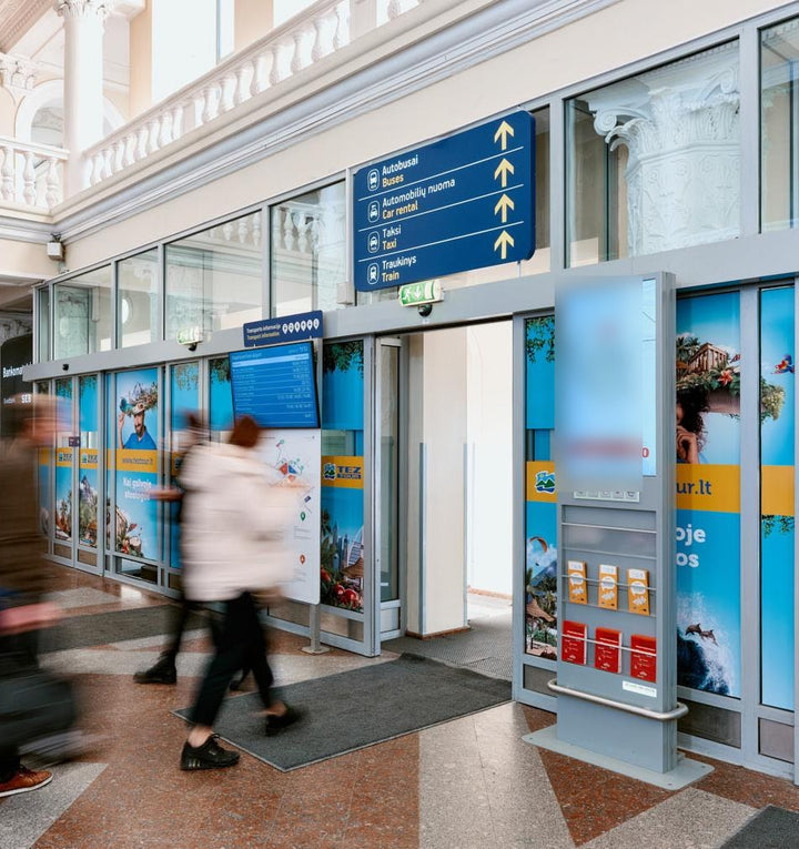 Digital Screens with Charging Stations (3), Arrivals Halls A, B and C, Vilnius Airport