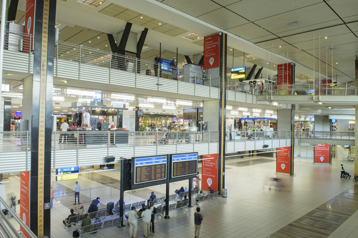 Domestic Terminal Pillar Banners, O.R. Tambo International Airport, Johannesburg