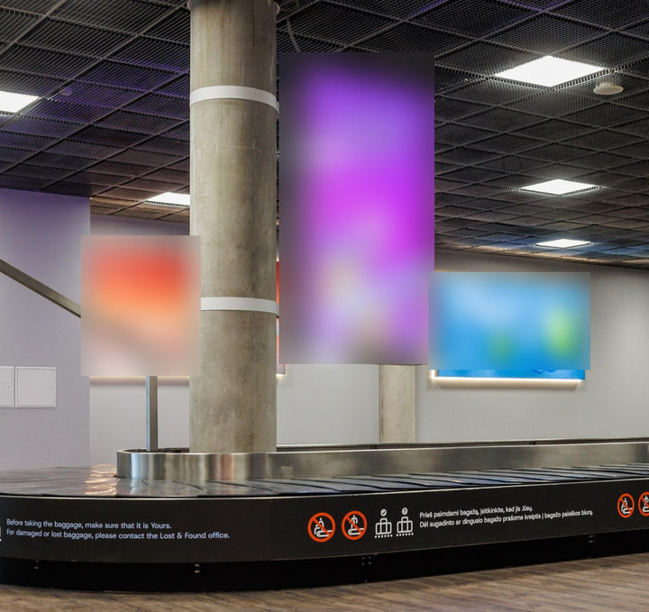 Double-sided Column Digital Screen, Baggage Claim Hall, Kaunas Airport