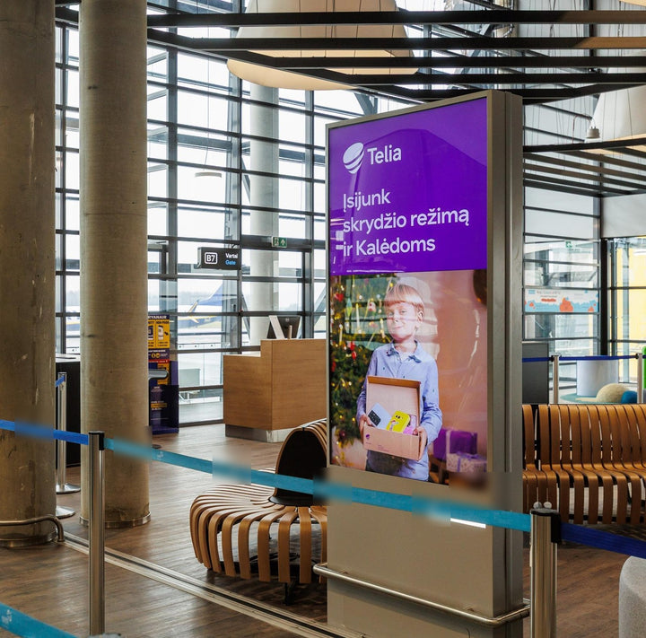 Double-sided Digital Screen, Non-Schengen Departures Hall, Kaunas Airport