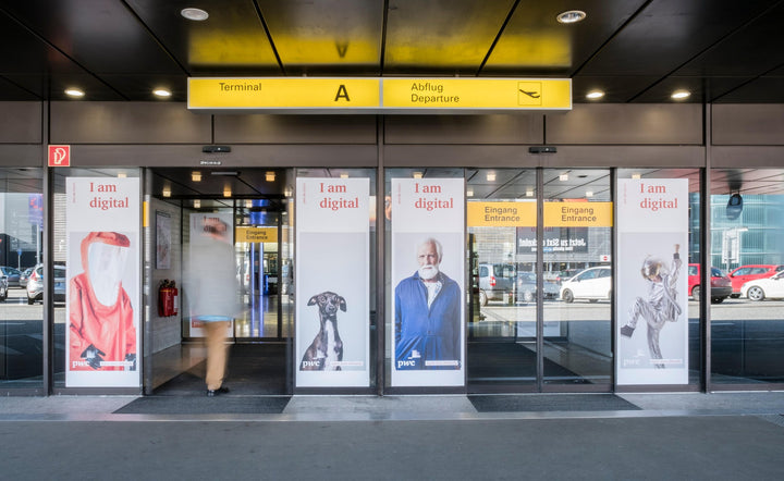 Entrance Door Stickers, Terminal C Departures (2 Entrances), Hannover Airport