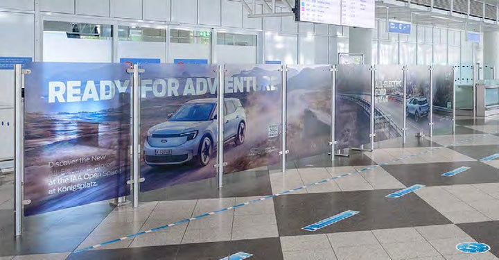 Glass Balustrade Branding, Drivers' Waiting Area, Terminal 1, Munich Airport