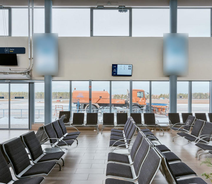 Hanging Digital Screens 75 inch (2), Schengen Departures Hall, Palanga Airport