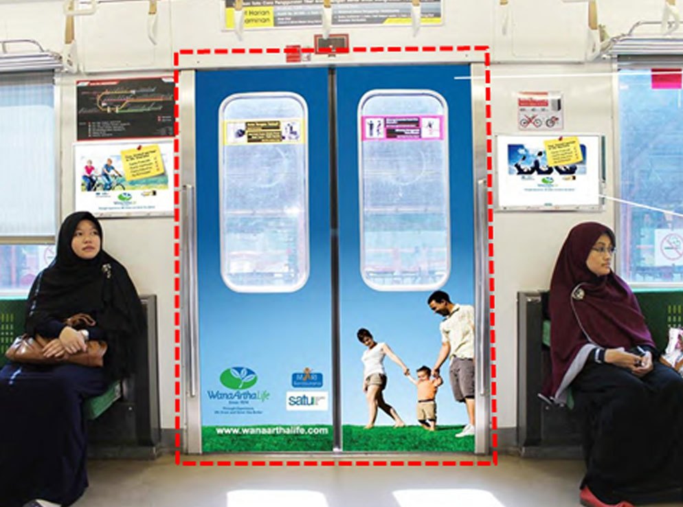 Interior Door on a KAI Commuter Line carriage, Jabodetabek, Indonesia