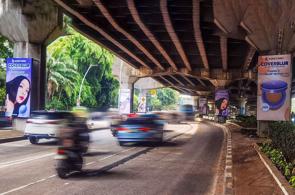Kelapa Gading Pillar Box neon box pillars, View Sunter to Kelapa Gading, North Jakarta, Indonesia
