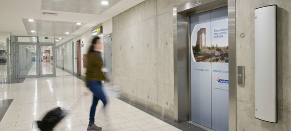Elevator Branding 48 and 55, Arrivals, Larnaca Airport