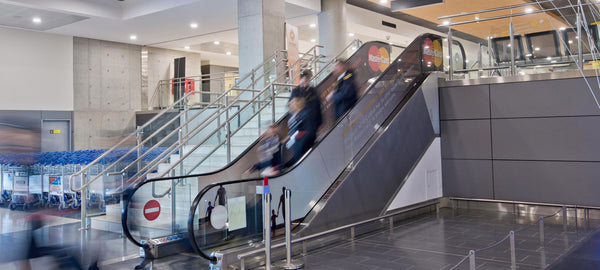 Escalator Glass Branding 26 and 27, Baggage Reclaim, Larnaca Airport