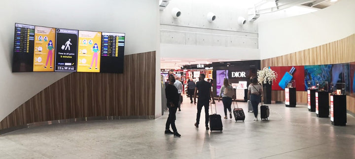Digital Screen Pair to Departures and VIP Lounge, Check-in Hall, Larnaca Airport