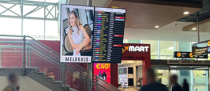 Digital Screen Pair, Meet and Greet Hall, Larnaca Airport