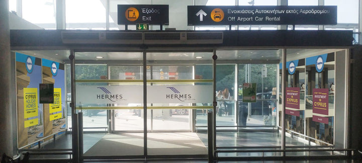 Exit Door Graphics 35, Meet and Greet Hall, Larnaca Airport