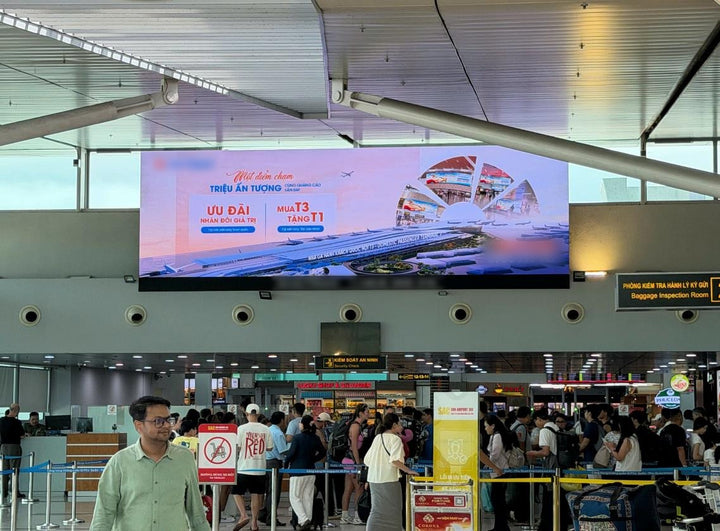 LED Screen above Domestic Departures Security, Phu Quoc International Airport