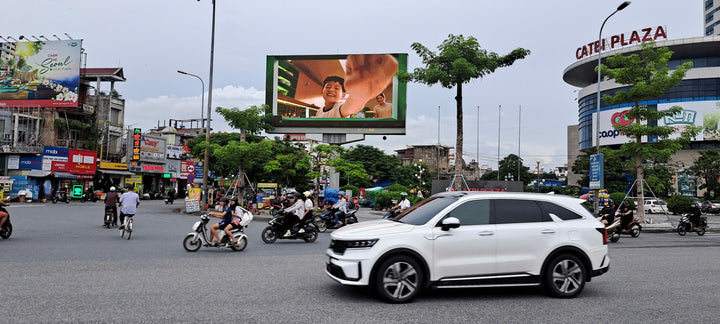LED Screen, Tại roundabout six-way junction Lê Hồng Phong (sidewalk shopping mall Cát Bi Plaza) - Hải Phòng, Haiphong