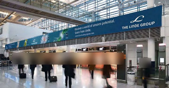 Lightbox Balustrade Behind Security, Terminal 2 Level 04, Munich Airport