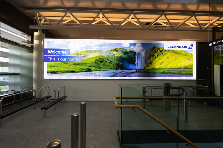 Lightbox by the Stairwell, Baggage Hall, Keflavík Airport