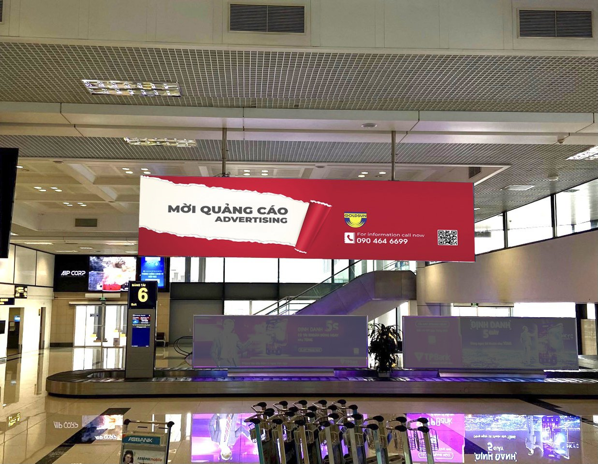 Ceiling-hung between baggage belt 5-6 (wing A) Nội Bài DA102, Vietnam
