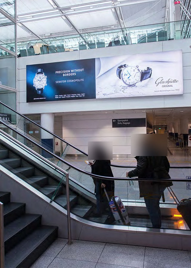 Lightbox Package Staircases, Terminal 2 Levels 03 to 04, Munich Airport