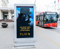 Outdoor Digital Screens (2 Double-sided Stands), Arrivals Exits B and C, Vilnius Airport