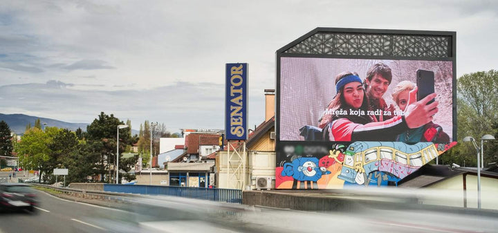 Digital Bridge Screen, Jadranski Bridge, Zagreb, Croatia